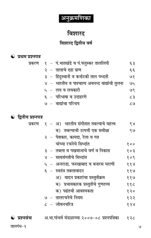Taalgandh  (Part 2) (Visharad Pratham-Poorna Theory) Marathi