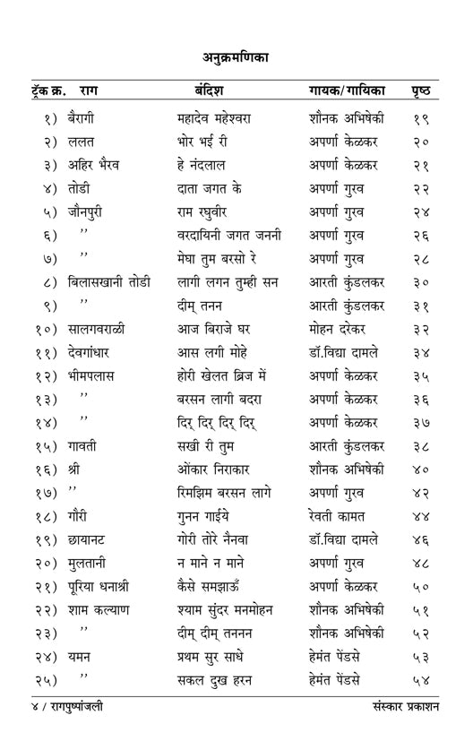 RaagPushpanjali  (Bandish Notations)