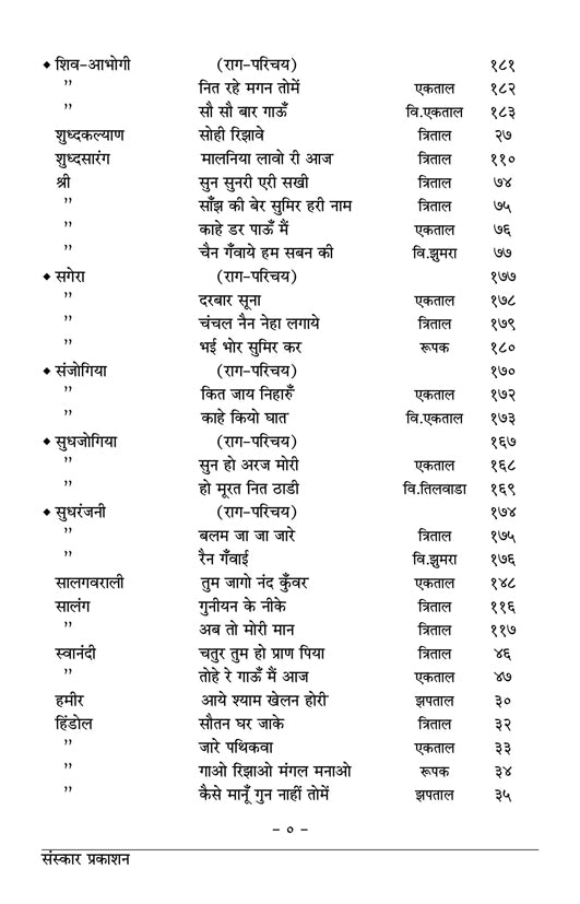 राग सरिता (बंदिश नोटेशन्स)