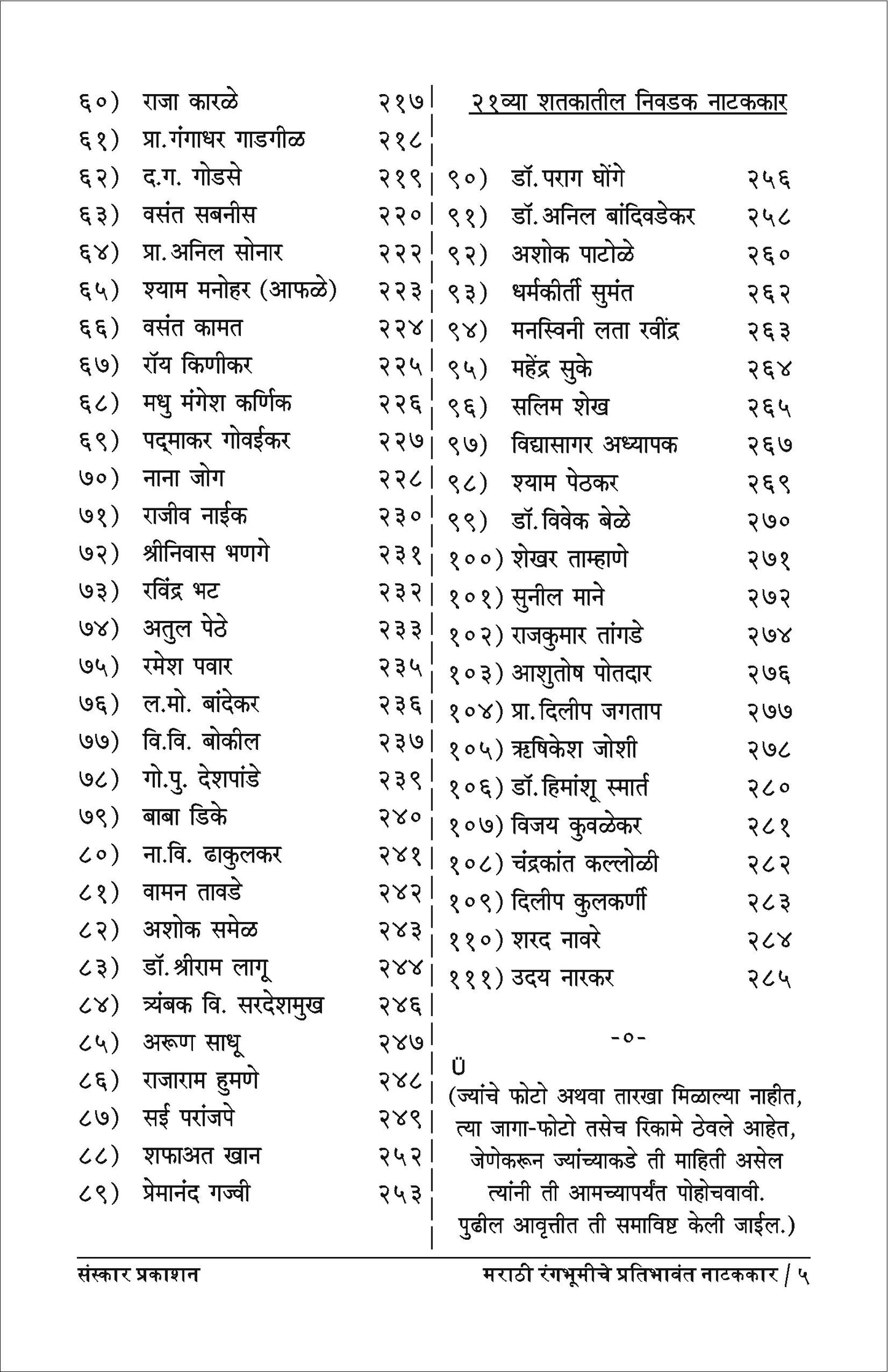 Marathi Rangbhumiche Pratibhawant Natakkar