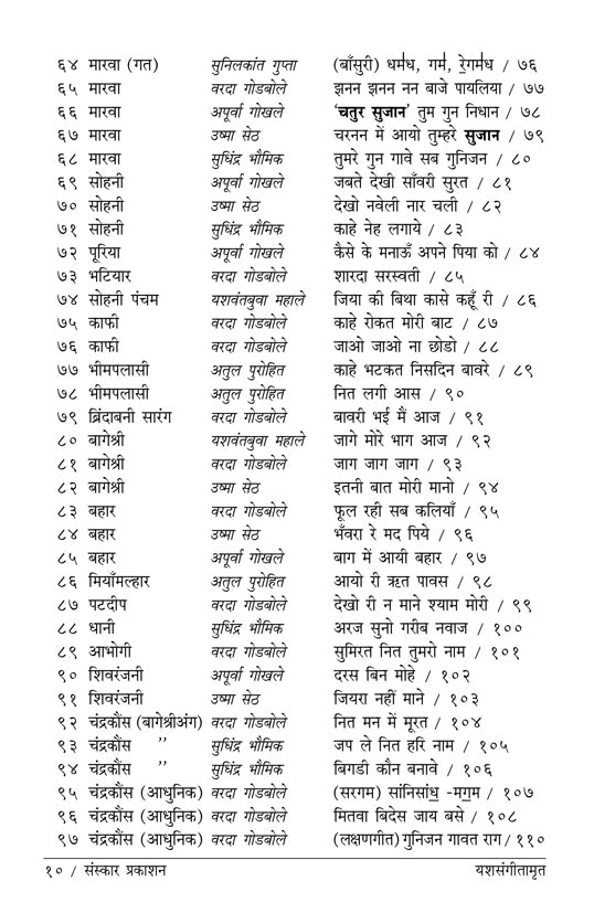 यशसंगीतामृत (बंदिश नोटेशन्स)