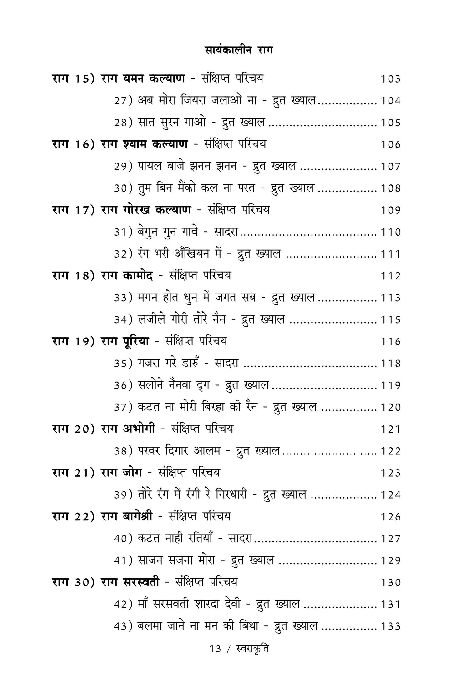 Swarakruti  ('Tanrang' - Bandish Notations)