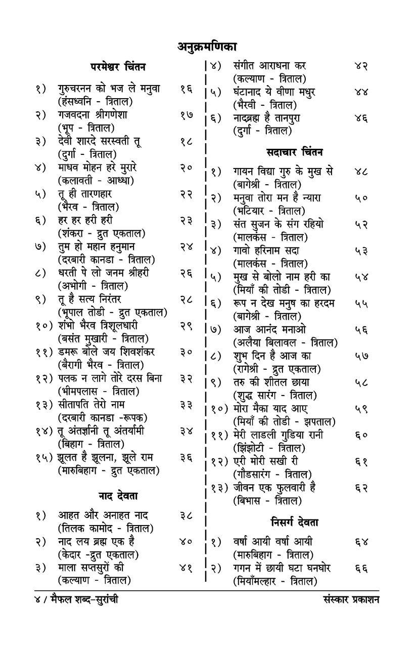 मैफ़ल शब्दा सुरंची (बंदिश नोटेशन)