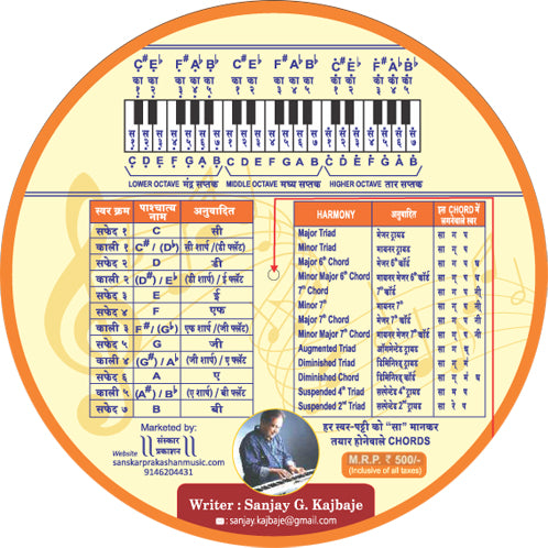 Music Scale Disc (Acrylic) (Scale Notes-Finder) – Sanskar Prakashan